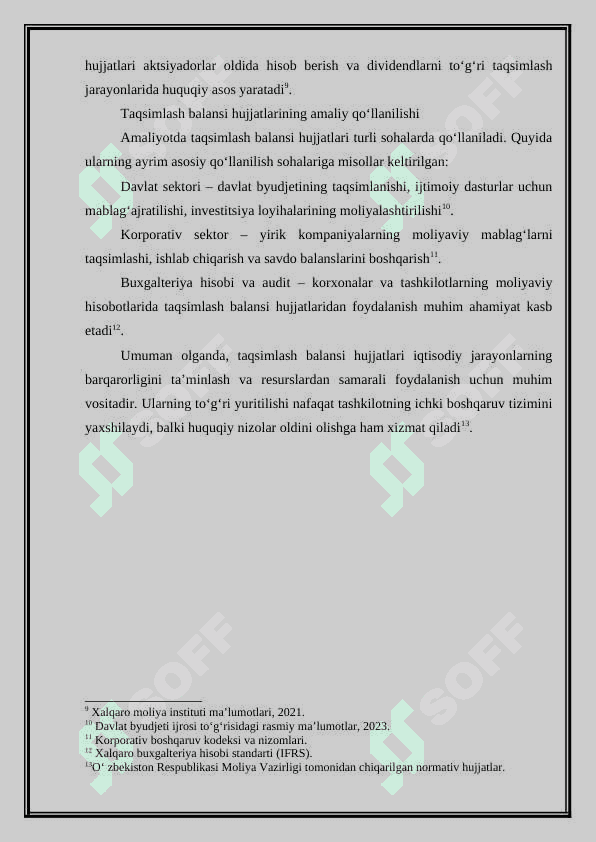 Topshirish hujjati va taqsimlash balansi hujjatlarining nazariy va amaliy xususiyatlari. 8