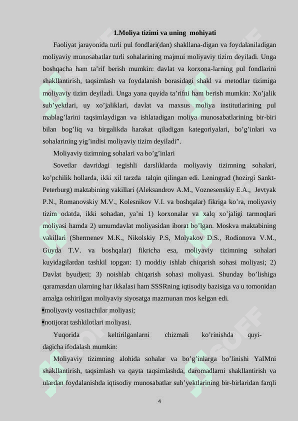 Moliya tizimi va moliyaviy siyosat 4