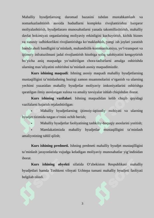 Mahalliy byudjetlar daromadlari tizimi, ularni barqarorlashtirish masalalari 3