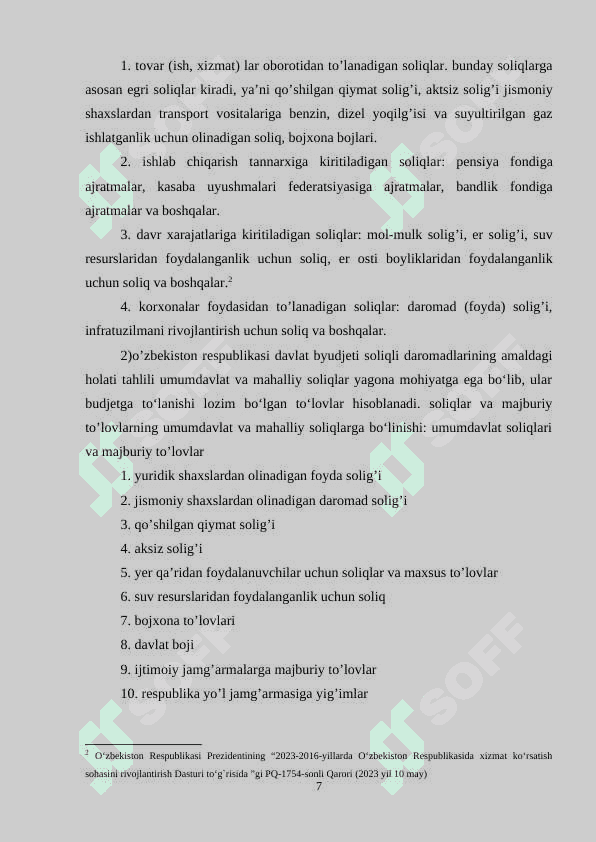 Mahalliy byudjetlar daromadlari tizimi, ularni barqarorlashtirish masalalari 7