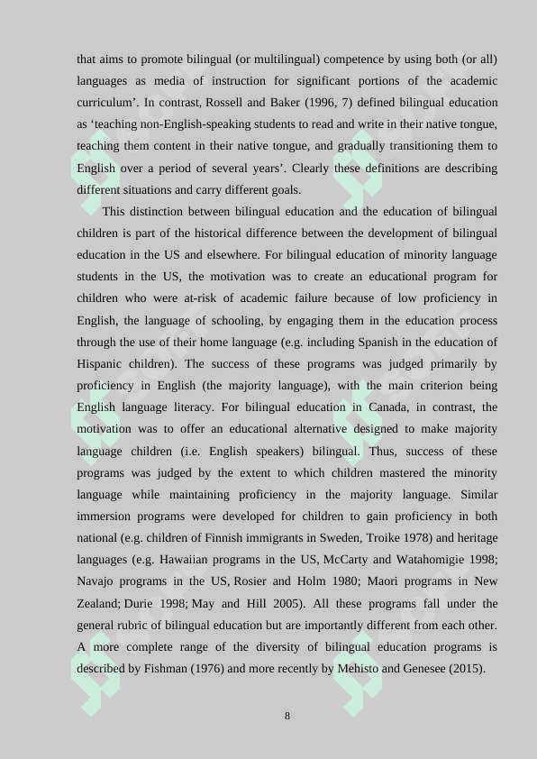 NAVIGATING BILINGUAL EDUCATION ANALYZING THE ADVANTAGES AND OBSTACLES IN PRIMARY SCHOOL SETTINGS 8