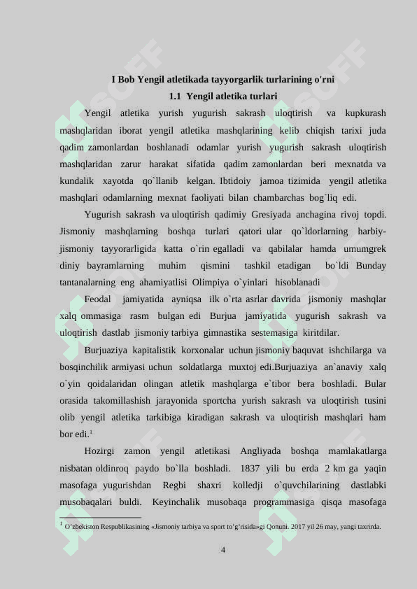 MAKTAB O’QUVCHILARI BILAN YENGIL ATLETIKA MASHG‘ULOTLARINI TASHKIL QILISH, O’TKAZISH SHAKLI VA USLUBIYATI 4