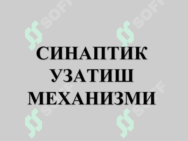Синапс ва синаптик жараёнлар 7
