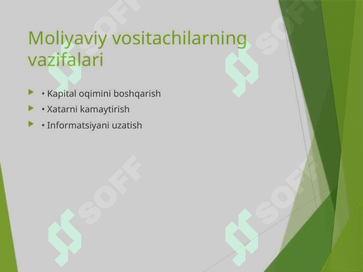 Moliyaviy vositachilar TAGDIMOT 5