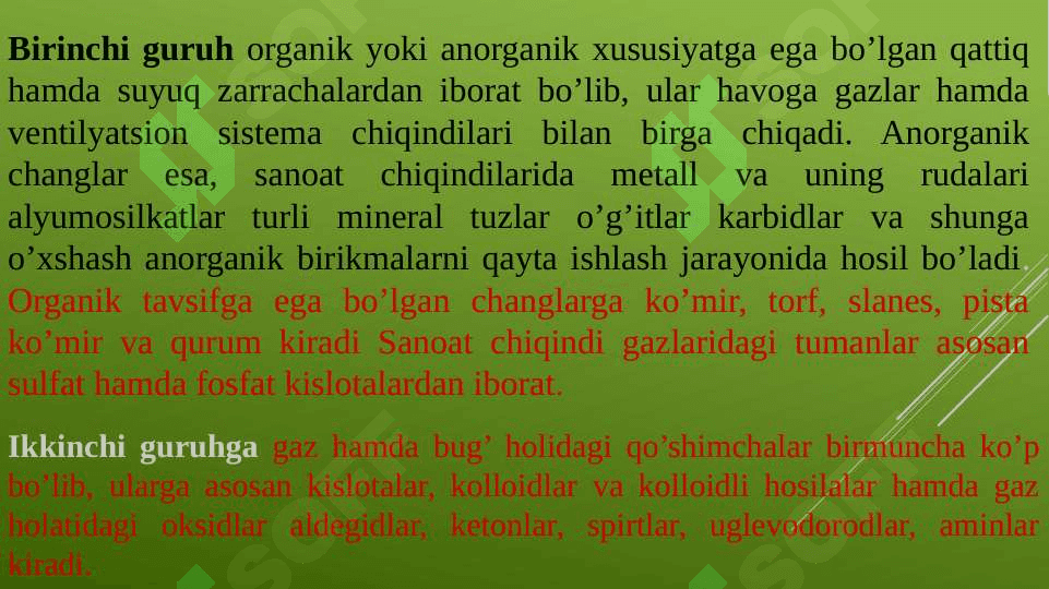 ATMOSFERA HAVOSINI ZAHARLI GAZLARDAN TOZALASH 3