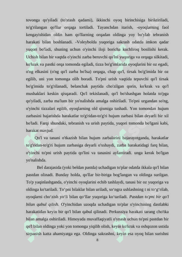 Malakali voleybolchilarning texnik taktik xarakatlarining samaradorligi 8