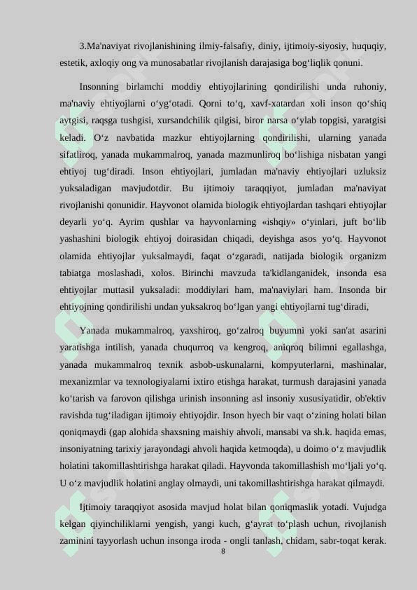 Ma'naviyatning rivojlanish qonunlari 1