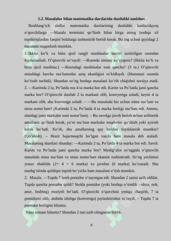 MASALARNI YECHISHDA JADVAL USULIDAN FOYDALANISHNING AFZALIKKLARI 8