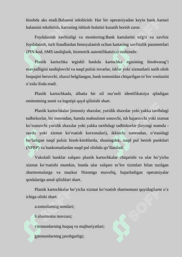 BANK KARTALARI BILAN OPERATSIYALAR VA ULARNING HISOBI 3