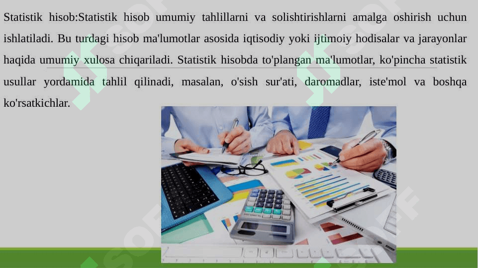 HISOB TURLARI TEZKOR (OPERATIV), STATISTIK VA BUXGALTERIYA 4
