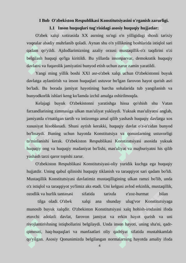 O‘zbekiston Respublikasi Konstitutsiyasi 4