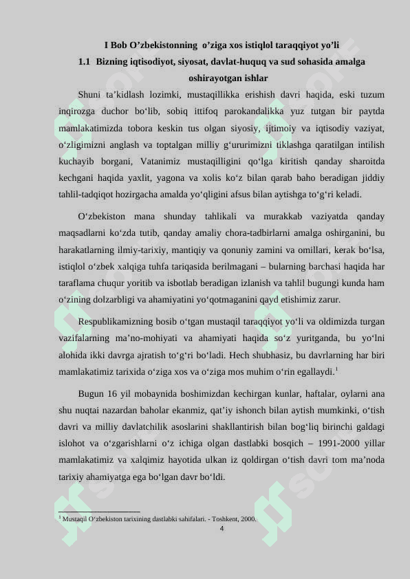 O‘zbekistonning o‘ziga xos istiqlol va taraqqiyot yo‘li 4