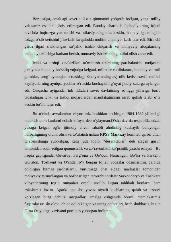 O‘zbekistonning o‘ziga xos istiqlol va taraqqiyot yo‘li 7