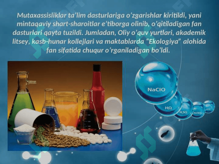 Ekologik kimyo fanining predmeti va obyekti 4