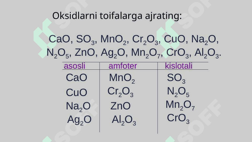 Oksid, asos, kislota, tuz 6
