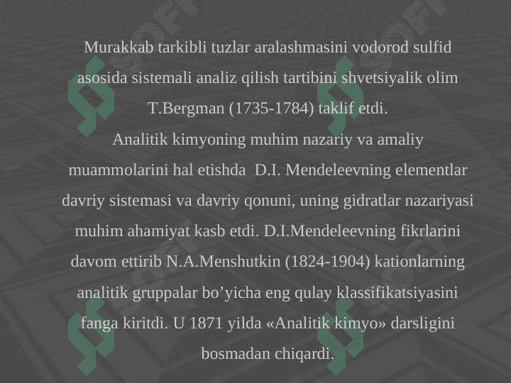 Analitik kimyo vazifalari, metodlari. Sifat analizi, mohiyati, metodlari 6