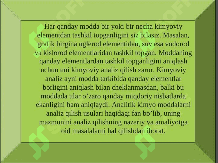 Analitik kimyo vazifalari, metodlari. Sifat analizi, mohiyati, metodlari 8