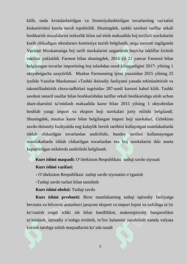 O’zbekistonning  tashqi savdo munosabati 3