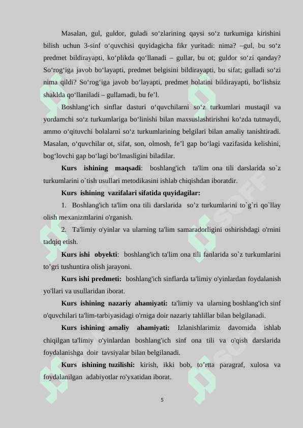 ONA TILI DARSLARIDA SO`Z TURKUMLARINI O`TISH USULLARI 5