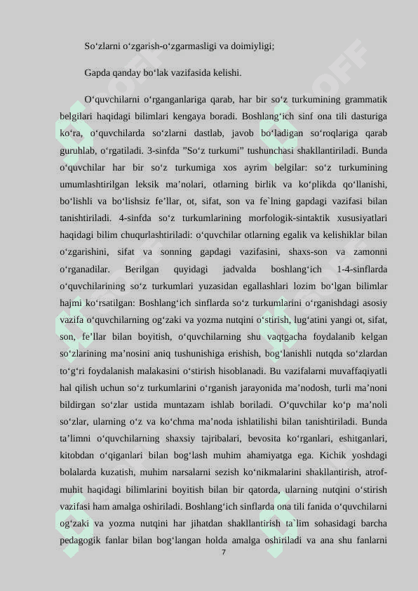 ONA TILI DARSLARIDA SO`Z TURKUMLARINI O`TISH USULLARI 7