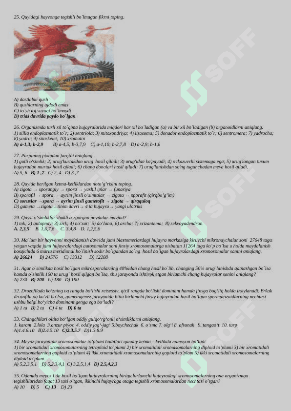Biologiya DTM 1000 talik javobi 3