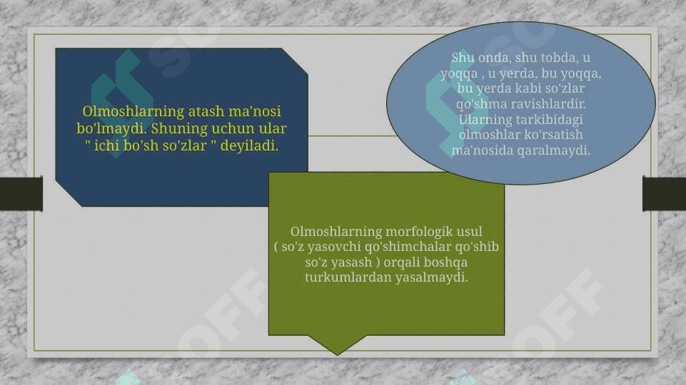 Olmoshning tarifi leksik grammatik xususiyatlari 3