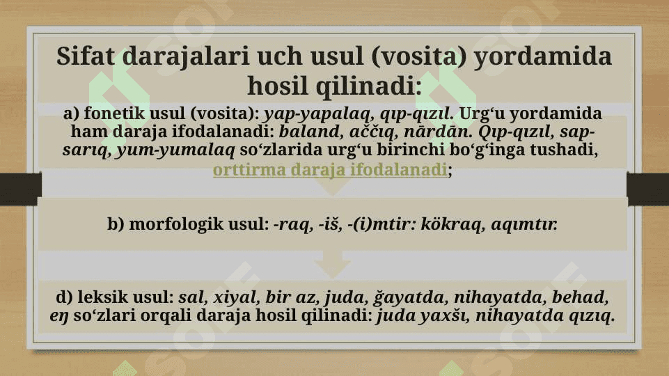 Sifat Yasalishi.Sifat darajalari 3