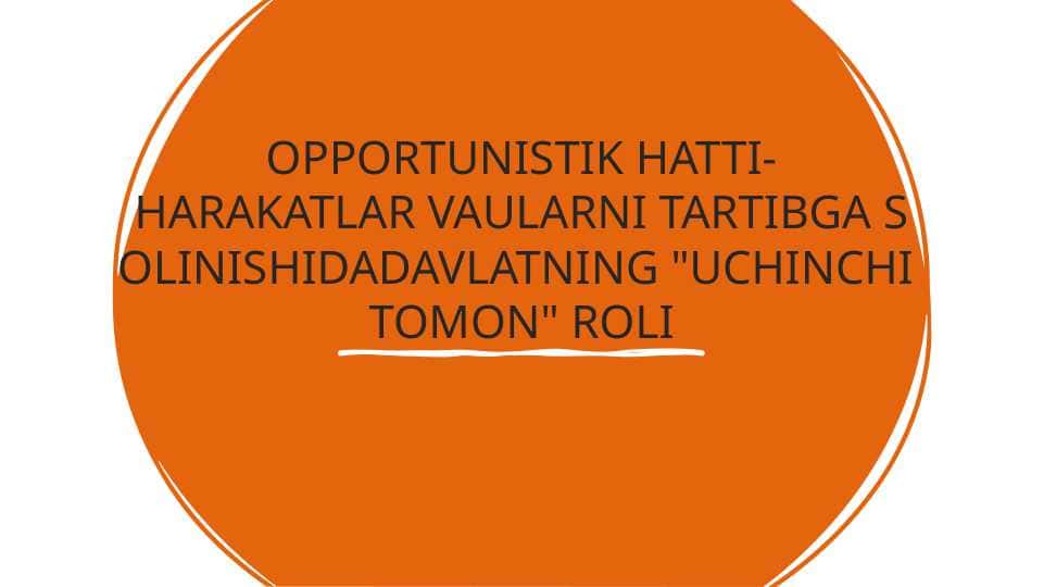 OPPORTUNISTIK HATTI-HARAKATLAR 1