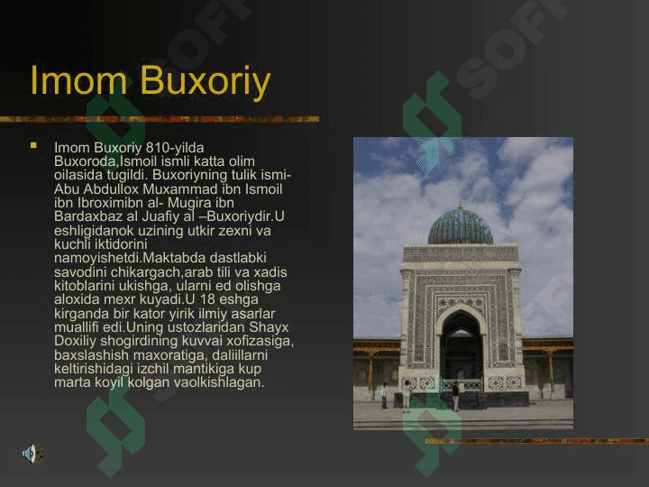 Al Buxoriyning “«Al- adab al –mufrad» asari ” 2