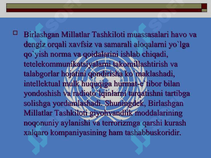 Birlashgan Millatlar Tashkiloti  va uni jahon hamjamiyatda tutgan o`rni 3