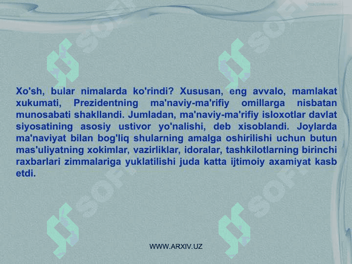 Jamiyatning ijtimoiy-siyosiy taraqqiyoti va g’oyalar rivojlanishining ma’naviy-tarixiy asoslari 4
