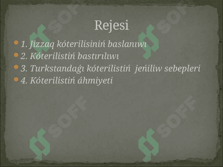 Jizzaq kóterilisiTúrkistanda 1916 jılǵı waqıyalardıń aqıbetleri hám áhmiyeti 2