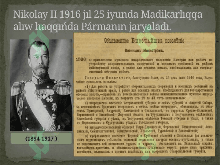 Jizzaq kóterilisiTúrkistanda 1916 jılǵı waqıyalardıń aqıbetleri hám áhmiyeti 3