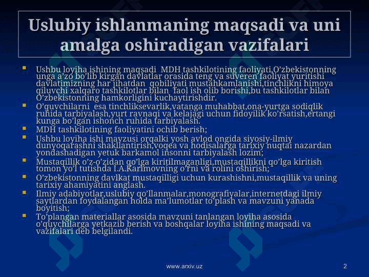 Mavzuning dolzarbligi 2