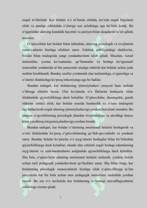 Kar bolalar maktabida o‘qitish metodlari 7