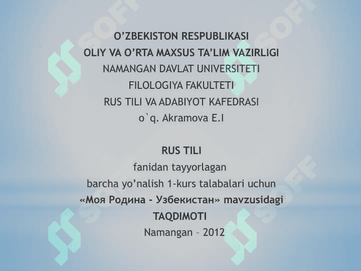 Moya Rodina –Uzbekistan 2