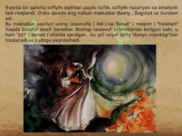 IX-XII asrlarda islom dini vatassavuf Tariqatlari. me’morchilik va sa’nat 7