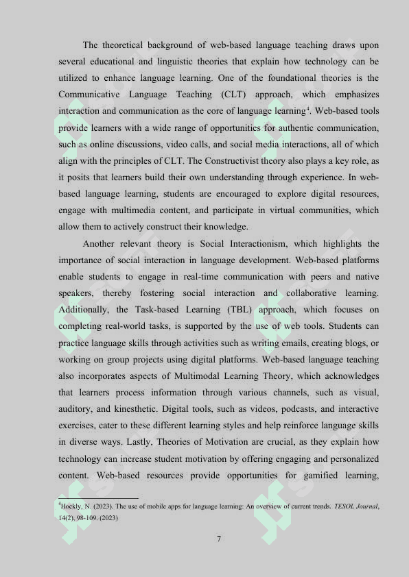 THE USE OF WEB IN THE TEACHING A FOREIGN LANGUAGE 6