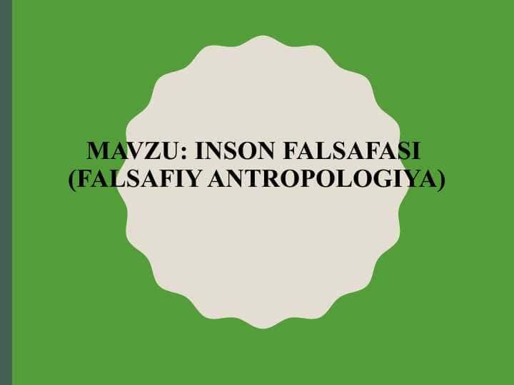 Inson falsafasi (Falsafiy antropologiya)