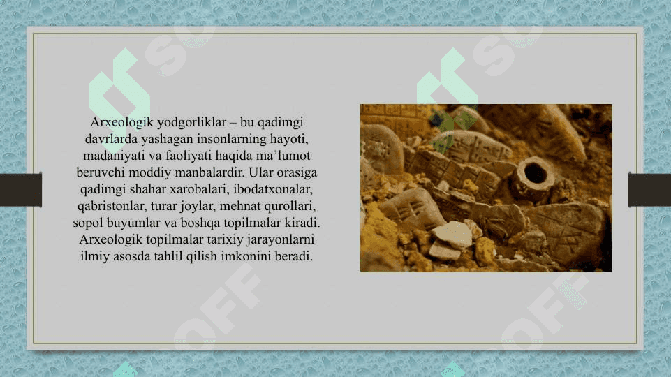Arxeologik va me`moriy yodgorliklarni o`lkashunoslikda tutgan o`rni 2