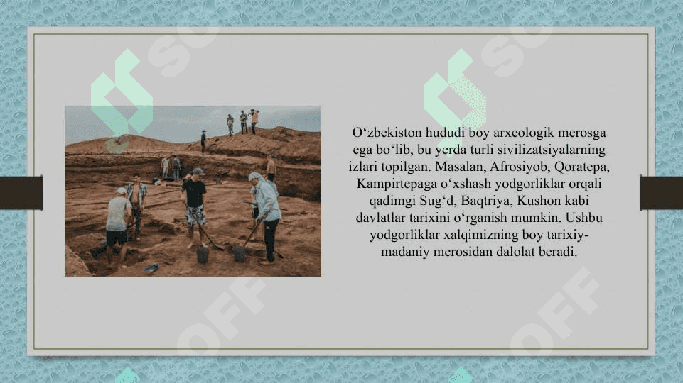 Arxeologik va me`moriy yodgorliklarni o`lkashunoslikda tutgan o`rni 5