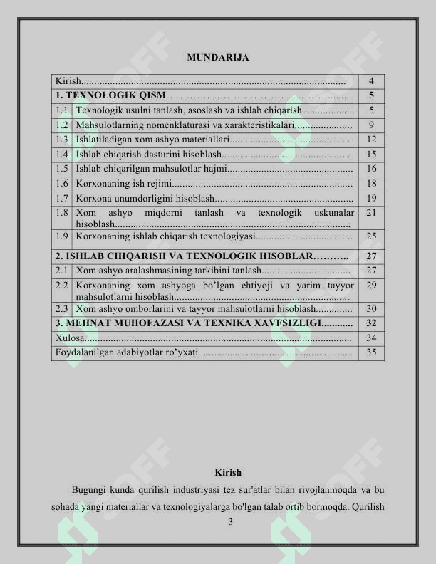 Gipsbeton bloklaridan devorbop materiallarni ishlab chiqarish jarayonini hisoblash 3