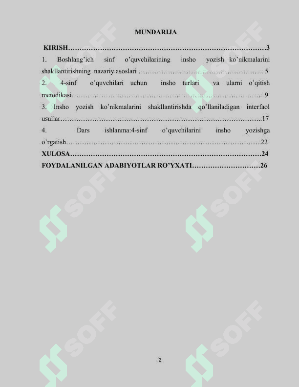 :   4-sinf o'quvchilarini insho yozishga o'rgatish metodikasi 2