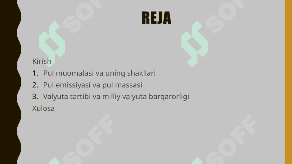 O'zbekiston Respublikasi pul tizimi va uning elementlari. 2
