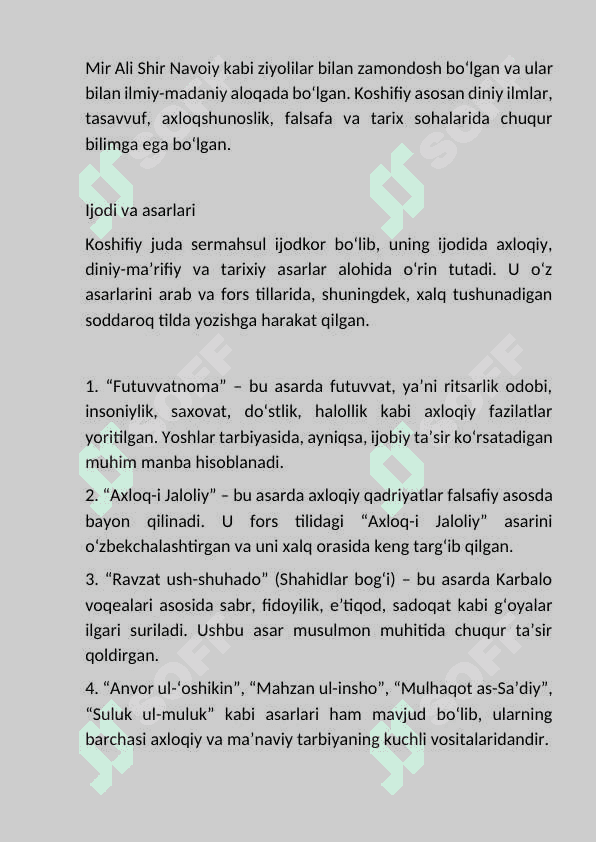 HUSAYN VOIZ KOSHIFIY MAQOLA 4