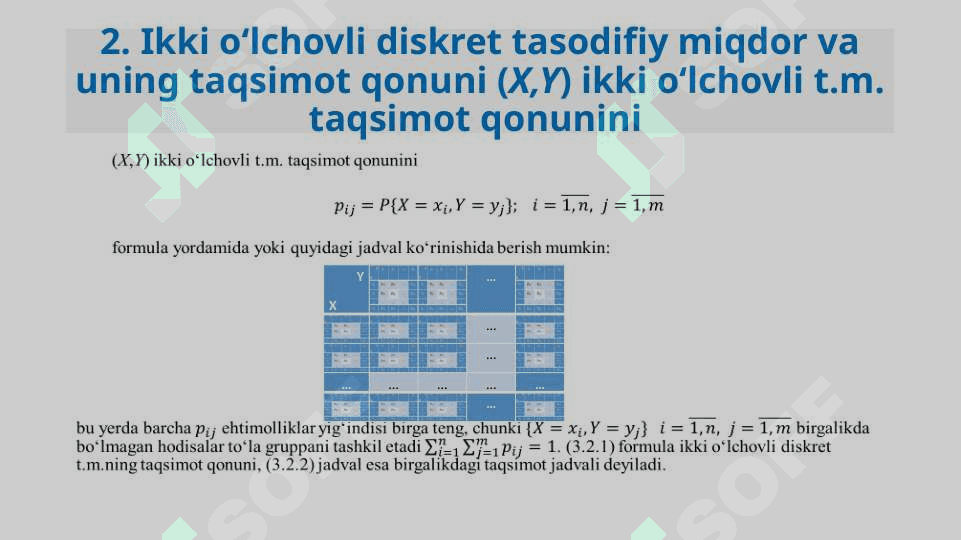 KO‘P O‘LCHOVLI TASODIFIY MIQDORLAR 4
