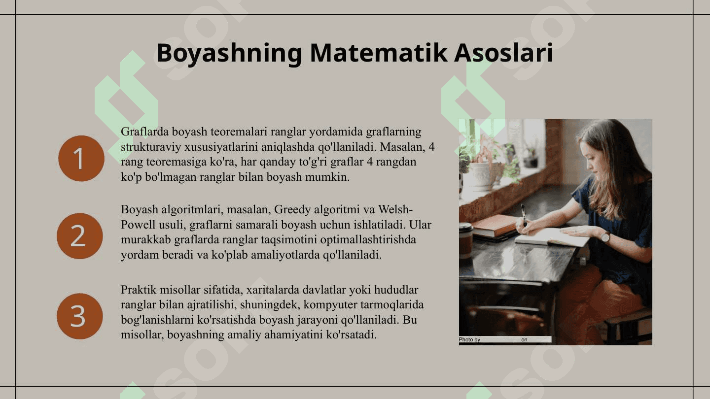 Graflarda boʻyash masalalari 4