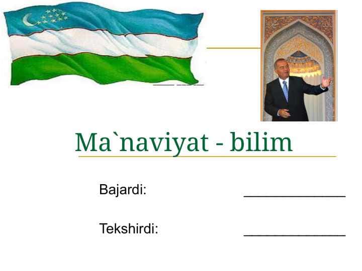 Ma`naviyat - bilim