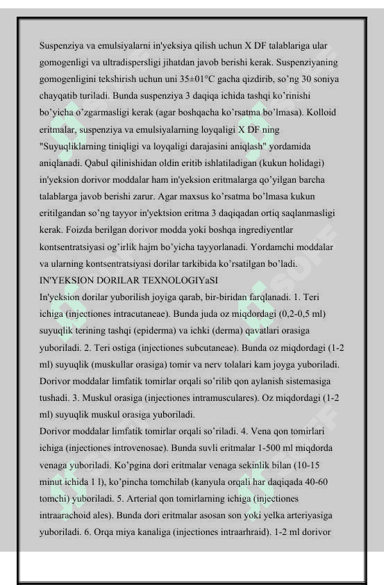 Stabilizator qo’shib tayyorlanadigan in’yeksion eritmalar tayyorlash 3