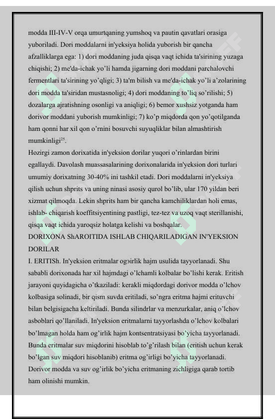 Stabilizator qo’shib tayyorlanadigan in’yeksion eritmalar tayyorlash 4
